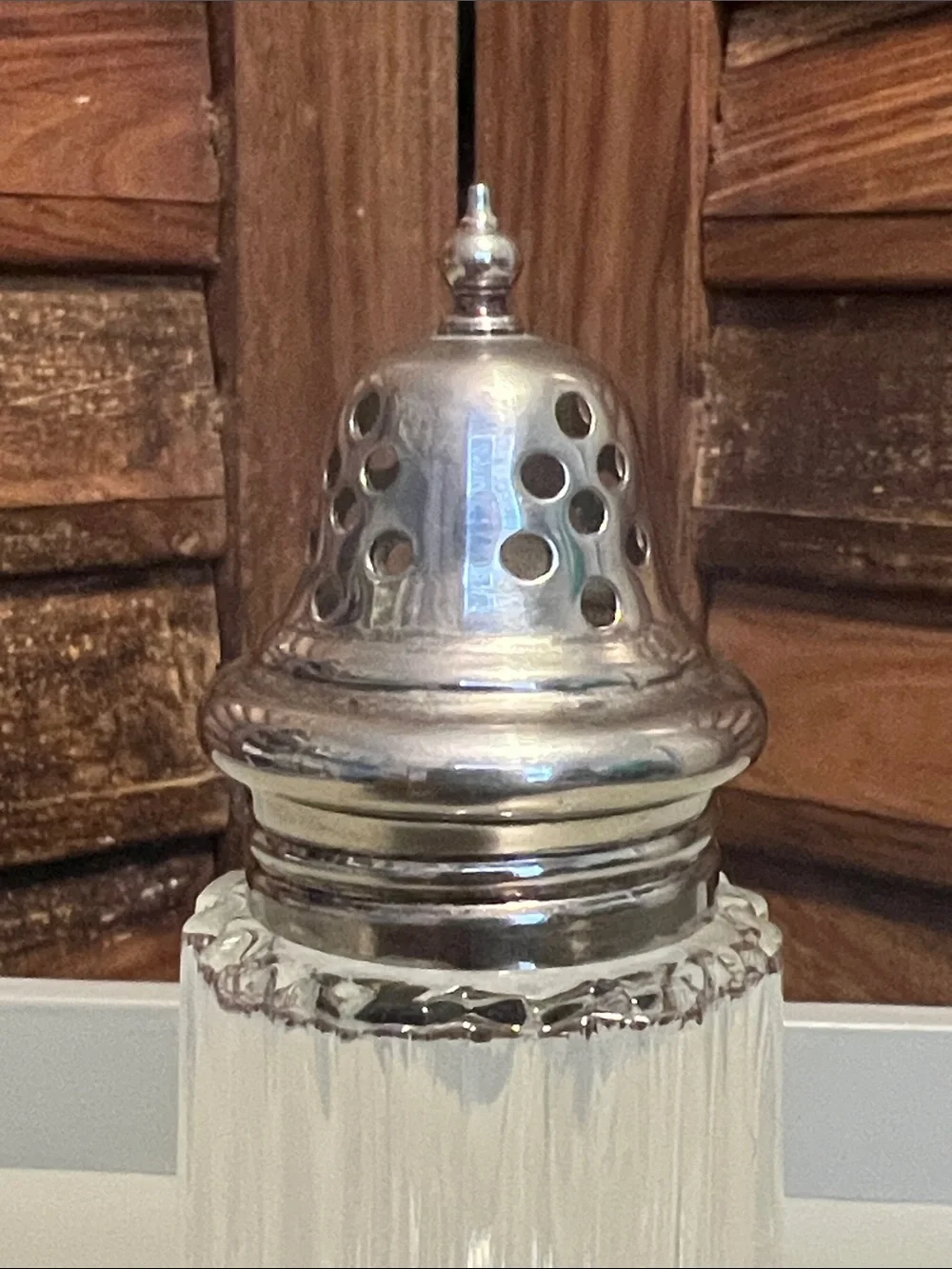 Large Clear Glass and Silver-Top Sugar Shaker - Home Dining Serveware